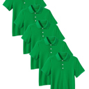 Kelly Green (5-Pack) 6 5-Pack School Uniform Tagless Polo Tshirt for Little Boys & Big Boys